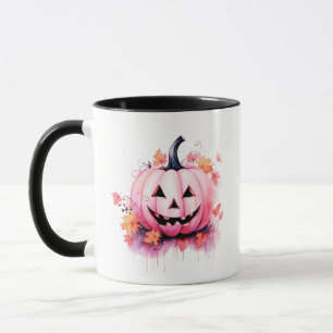 Mug Jolie Citrouille Rose Jack-O' Lantern Halloween Mo