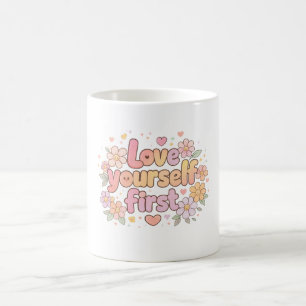 Mug Jolie conception de citation florale d'amour de so
