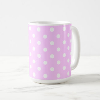 Mug Jolie couleur rose pastel avec pois blancs