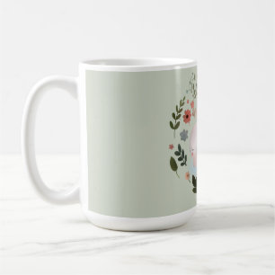 Mug Jolie Couronne Florale de Lapin de Printemps Paste