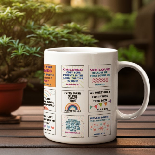 Mug Jolie écriture enfants mémoire verset de la bible (Créateur téléchargé)
