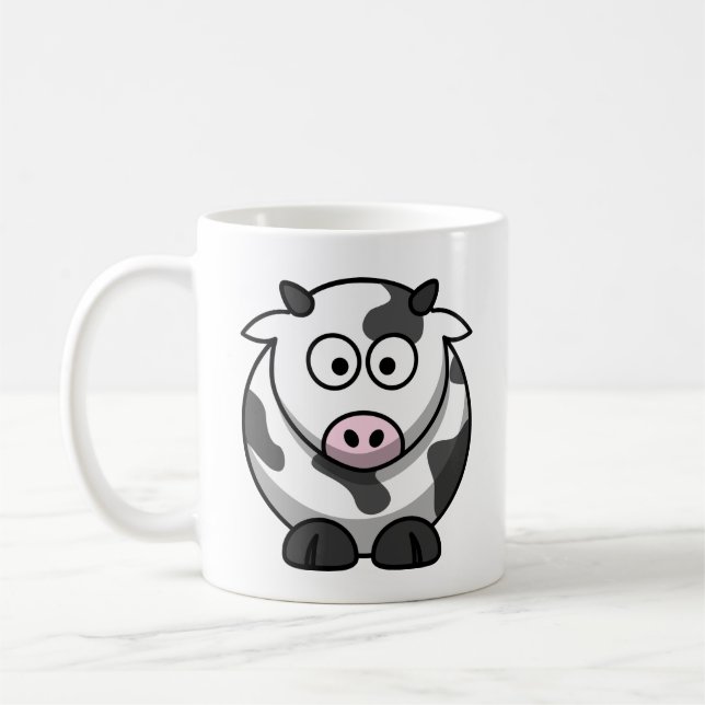 Mug Jolie et colorée Cartoon Dairy Cow. (Gauche)
