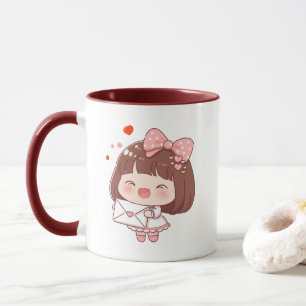 Mug Jolie Fille Avec Lettre D'Amour