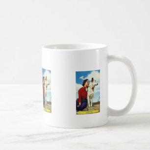 Mug jolie fille et chien iowa casino café publicité
