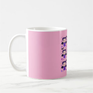 Mug Jolie fille vampire motif Halloween violet