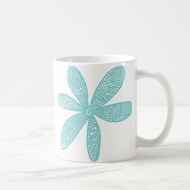 Mug Jolie Fleur - Bleu clair Vert (Droite)