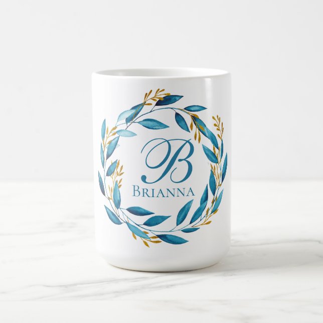 Mug Jolie guirlande d'aquarelle - monogramme (Centre)