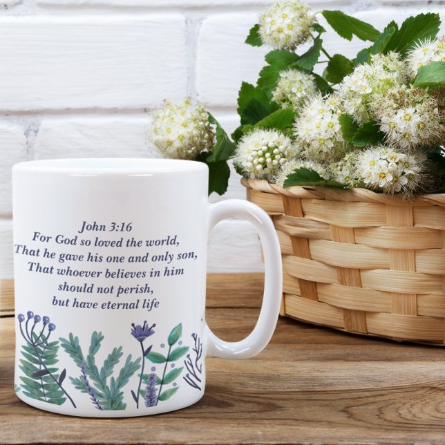 Mug Jolie John 3:16 Jolie citation chrétienne florale (Créateur téléchargé)