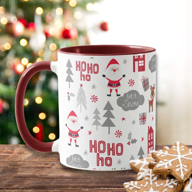 Mug Jolie Noël Père Noël Reindeer Vacances d'hiver (Créateur téléchargé)