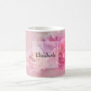 Mug Jolie oeillets rose et blanc