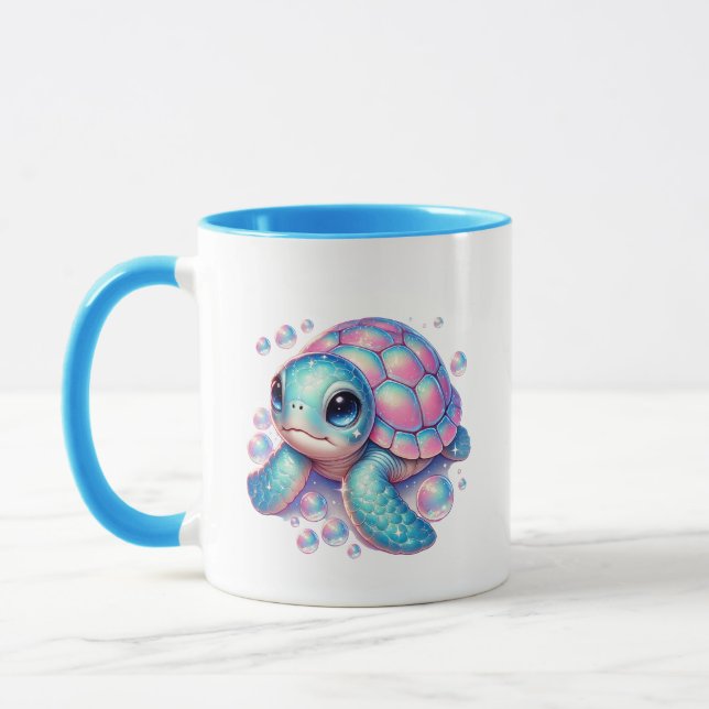 Mug Jolie plage mer tortue ajouter monogramme (Gauche)