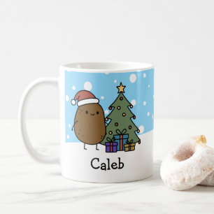Mug Jolie pomme de terre de Noël personnalisée avec vo
