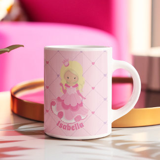 Mug Jolie Princesse Rose Blonde Girl Custom Kids