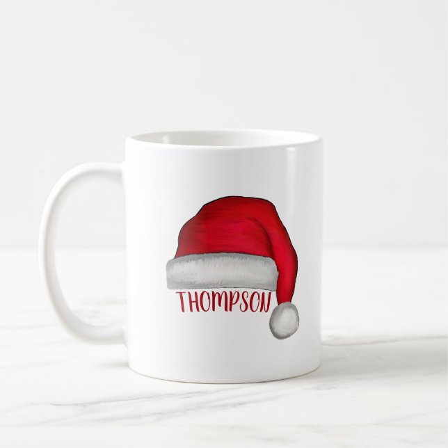Mug Jolie Red Santa Chapeau Funny Noël (Gauche)