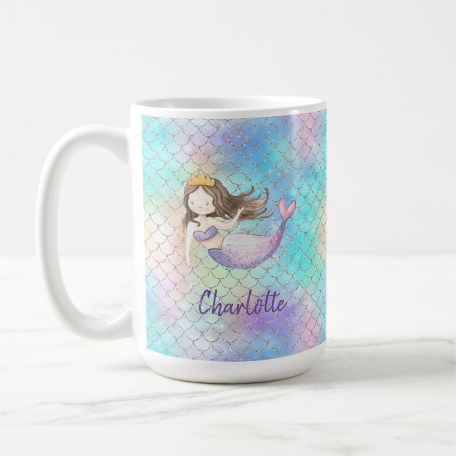 Mug Jolie Sirène Nom Pink Purple Blue (Gauche)