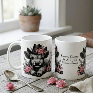 Mug Jolie vache fille Highland Cow avec texte