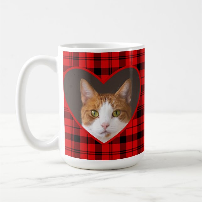 Mug Jolie Valentines Jour Rouge Plaid Pour Chats Amate (Gauche)