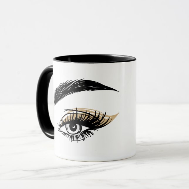 Mug Jolie Yeux Beauté Salon Maquillage Eyelashes Lashe (Devant gauche)