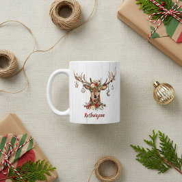 Mug Jolies décorations de rennes de Noël | Bois rustiq