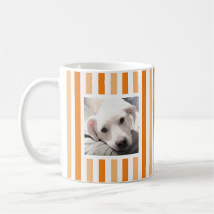 Mug Jolies Deux Photos Rayées Blanc et Orange