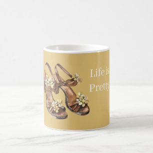 Mug Jolies Fleurs Blanches Sandales Marron