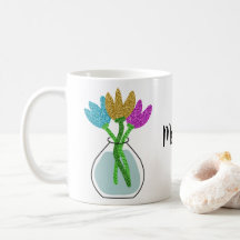 Jolies fleurs de Parties scintillant personnalisée