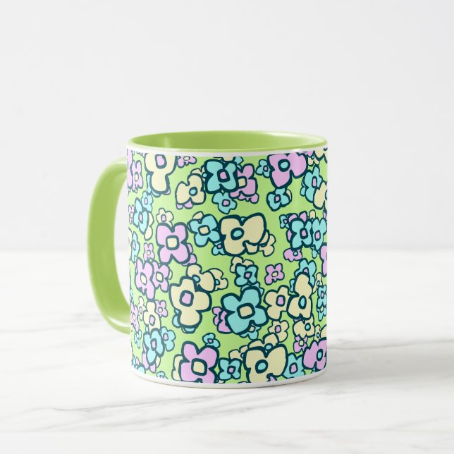 Mug Jolies Petites Fleurs D'Art Folk Charmante Gai (Devant gauche)