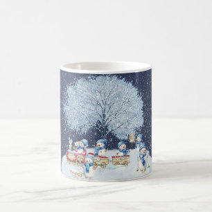 Mug Jolis bonhommes de neige festifs à l'aquarelle 
