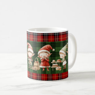 Mug Jolis Elfes Occupés Noël Plaids Verts