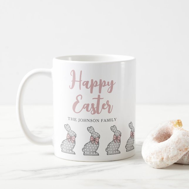 Mug Jolis Lapins Roses Joyeuses Pâques (Avec donut)