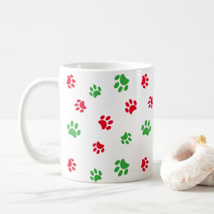 Mug Jolis motifs de pattes rouges et vertes pour les f