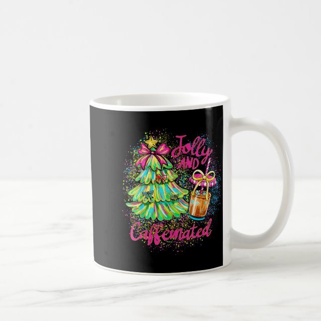Mug Jolly And Caffeinated Christmas Tree Coquette Bow  (Droite)