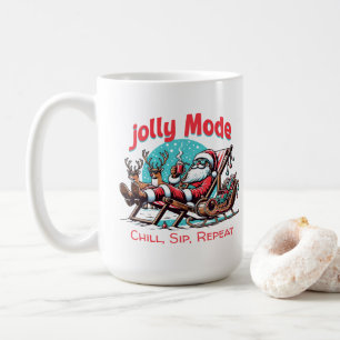 Mug Jolly Mode Santa Chill Sip Repeat  pour Collègue d