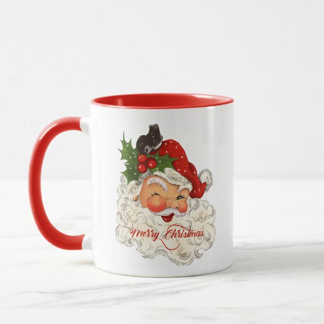 Mug Jolly Santa Claus Joyeux Noël personnalisé (Gauche)