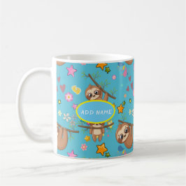 Mug Jote Motif bleu Sloth | Ajouter votre Modèle de te