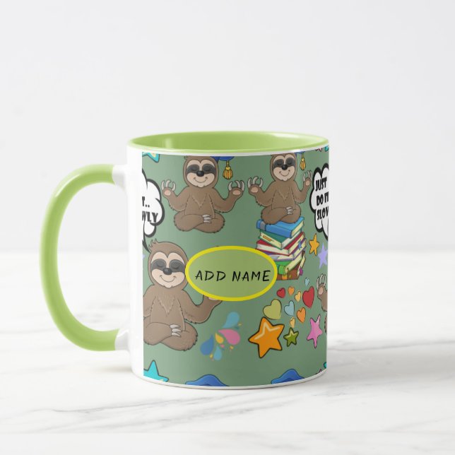 Mug Jote Sloth Green Motif Drôle Juste Faites-Le Citer (Gauche)