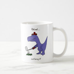 Mug Jouer au golf retiré drôle de dinosaure de T-Rex