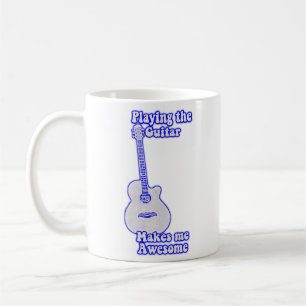 Mug Jouer de la guitare me rend génial. bleu vintage