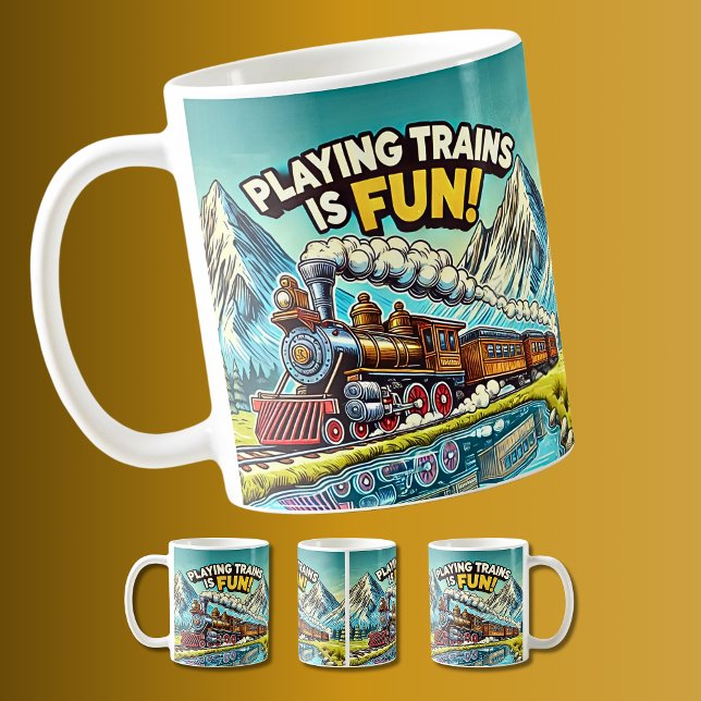 Mug Jouer des trains est amusant moteur à vapeur Vinta (Créateur téléchargé)