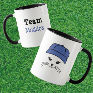 Mug Joueur de base-ball de petite équipe personnalisab