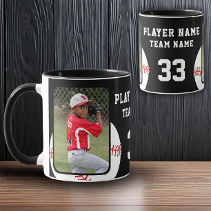 Mug Joueur de baseball Nom Équipe 2 Photos