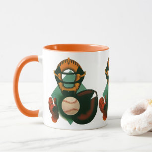 Mug Joueur de baseball vintage, Catcher avec Mitt