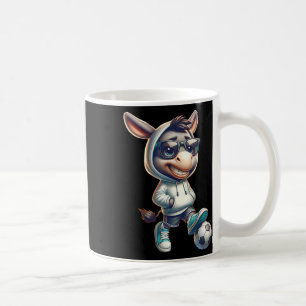 Mug Joueur de football âne cool avec des lunettes de s