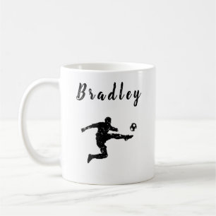 Mug Joueur de football Champ Ball Kick Grunge Personna