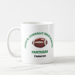 Mug Joueur de football personnalisé du lycée Green