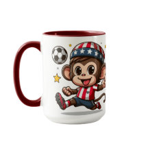 Joueur de football singe heureux mignon