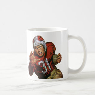 Mug Joueur de football sportif vintage tournant en arr