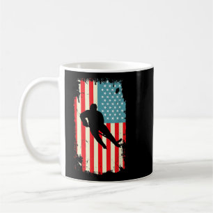 Mug Joueur de hockey Drapeau Américain Hockey sur glac