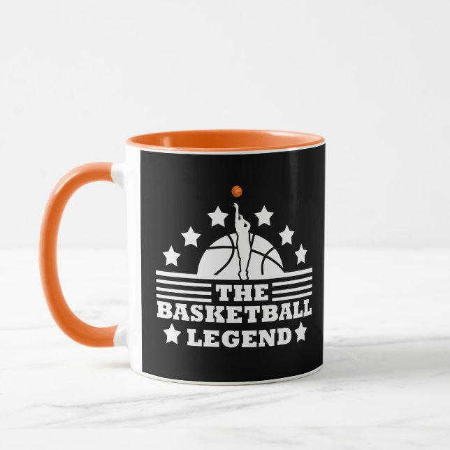 Mug Joueur de légende de basket-ball blanc orangé (Gauche)