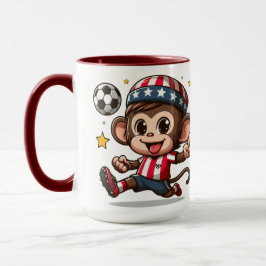 Mug Joueur de soccer de singe joyeux